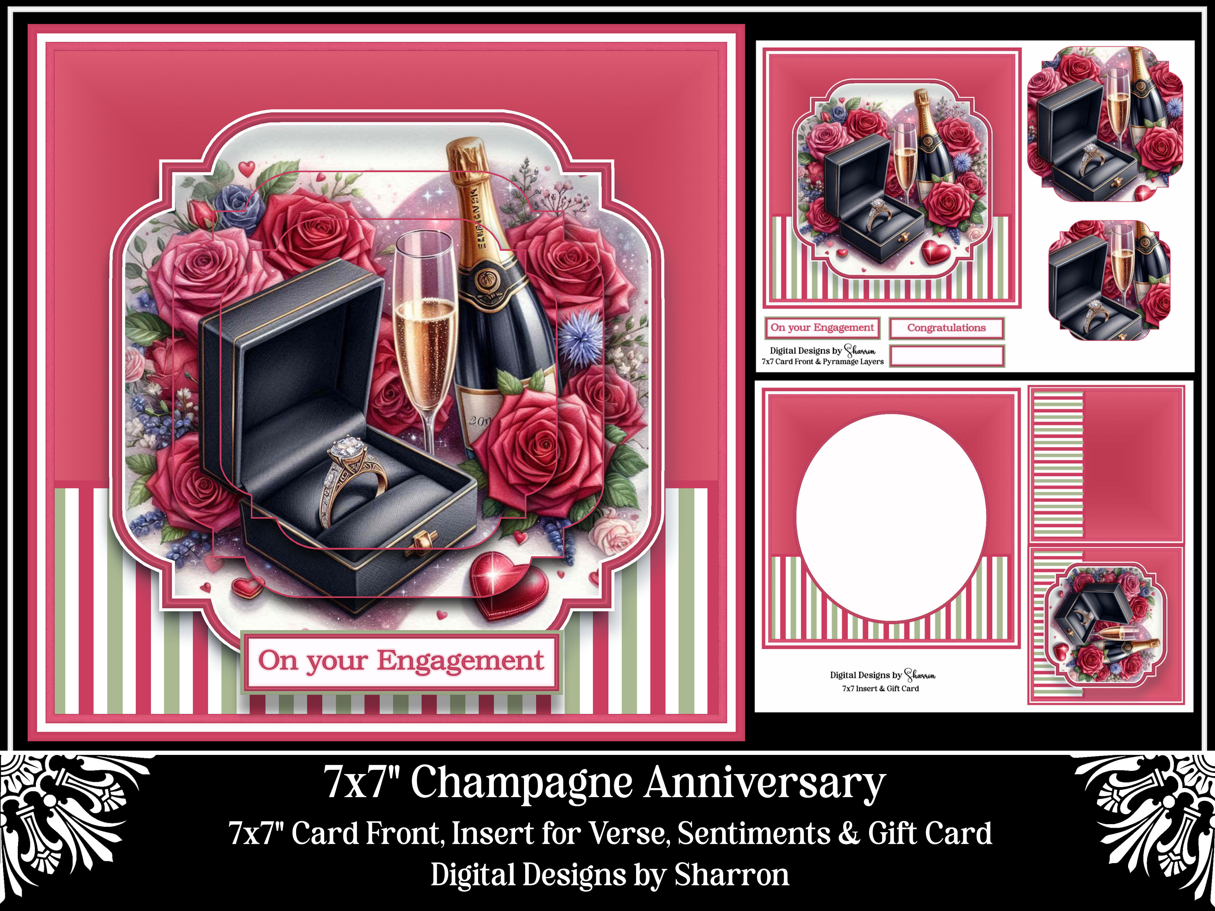 7x7" Champagne Anniversary Quick Kit