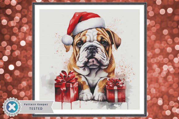 Christmas Dog Cross Stitch Pattern PDF