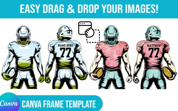 Custom American Football Canva Frame