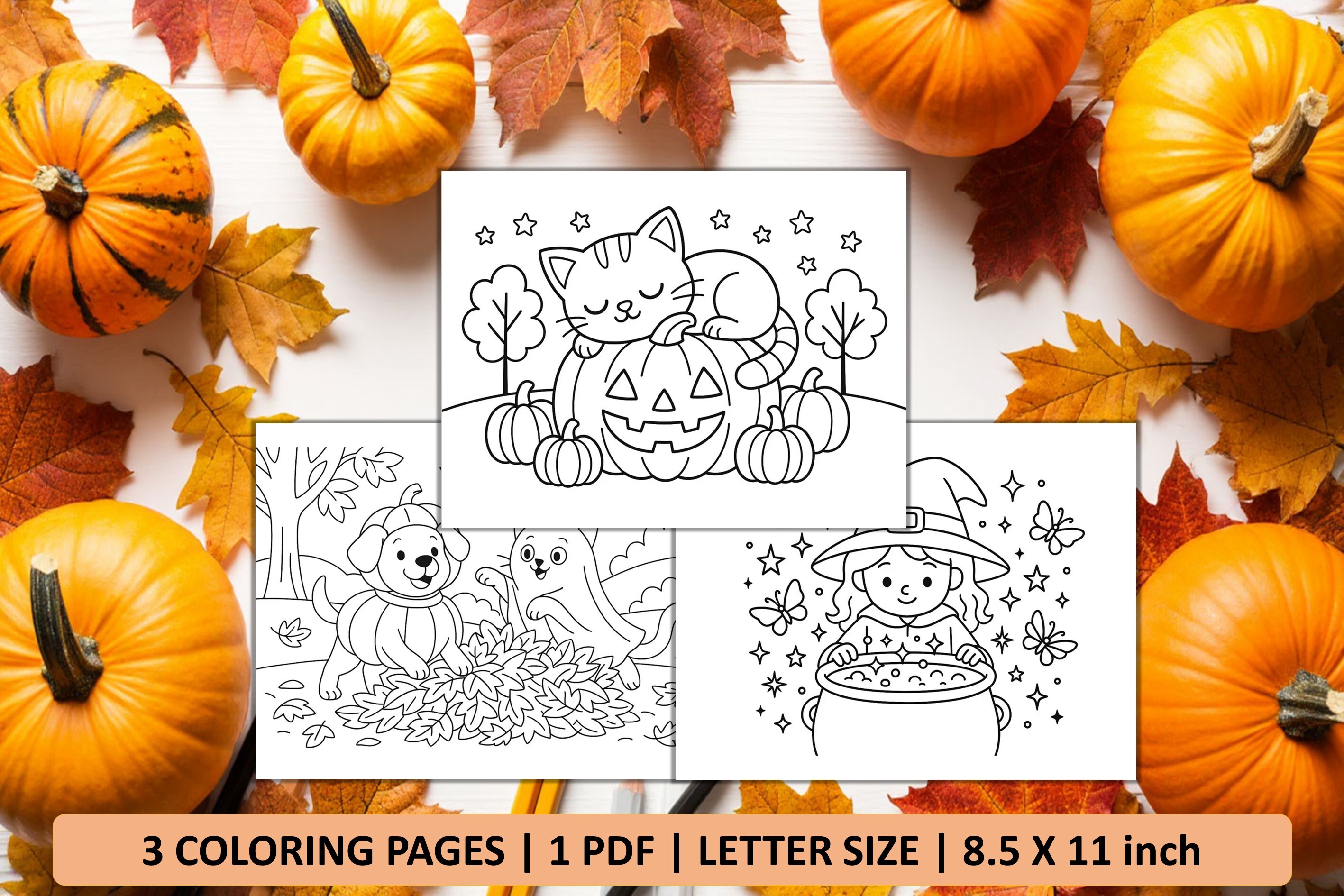 Cute Happy Halloween Coloring Pages