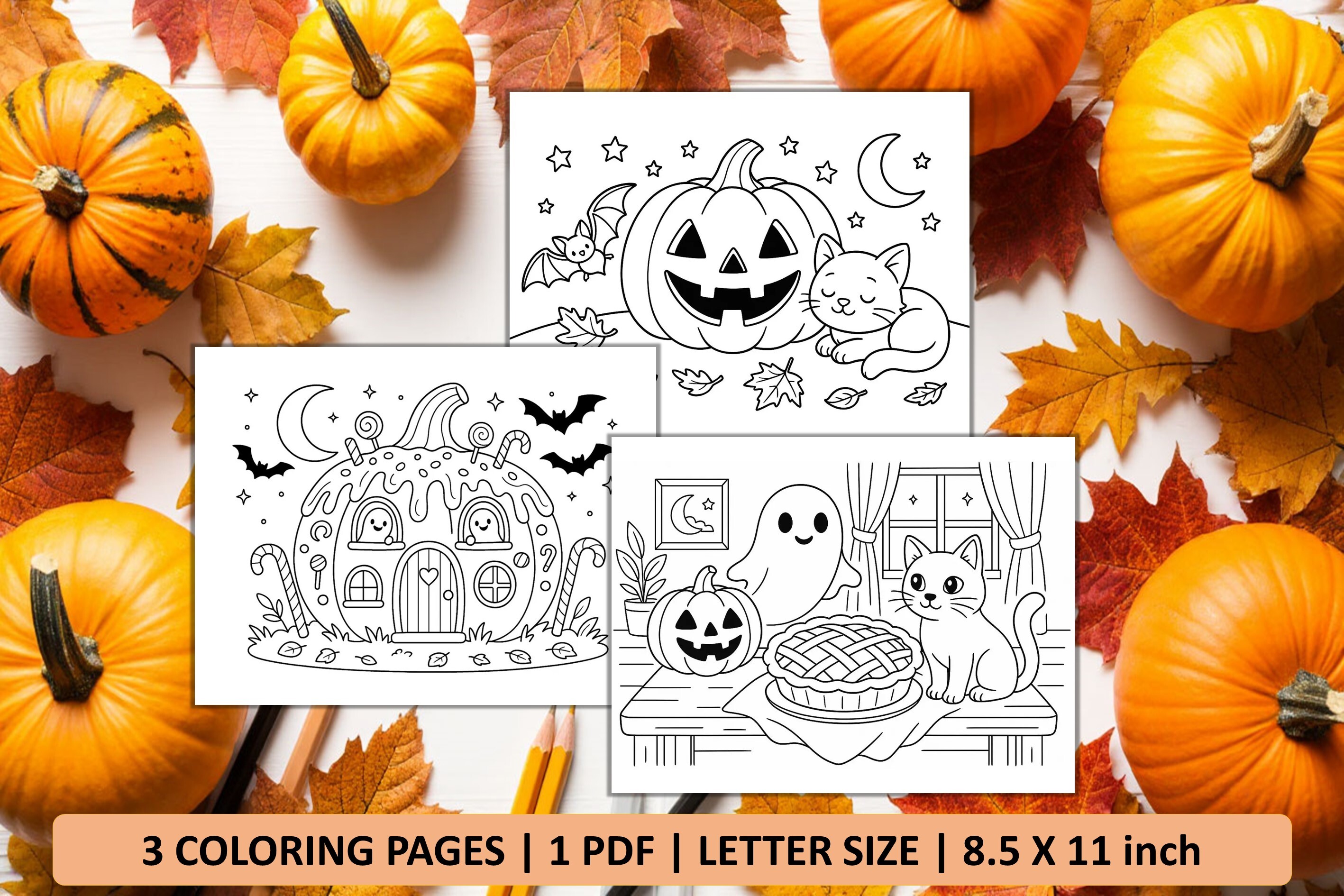 Cute Happy Halloween Coloring Pages