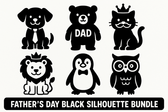 Father's Day Animal Silhouettes Bundle