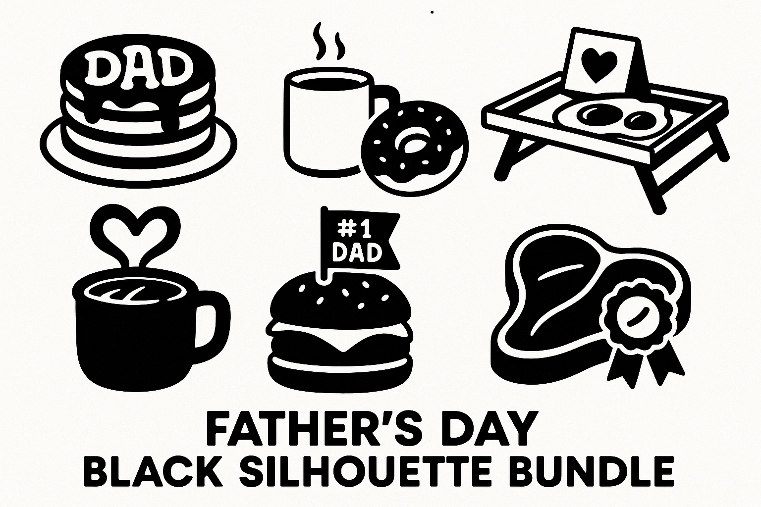 Father's Day Food Icons Black