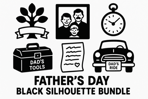 Fathers Day Silhouette Bundle SVG
