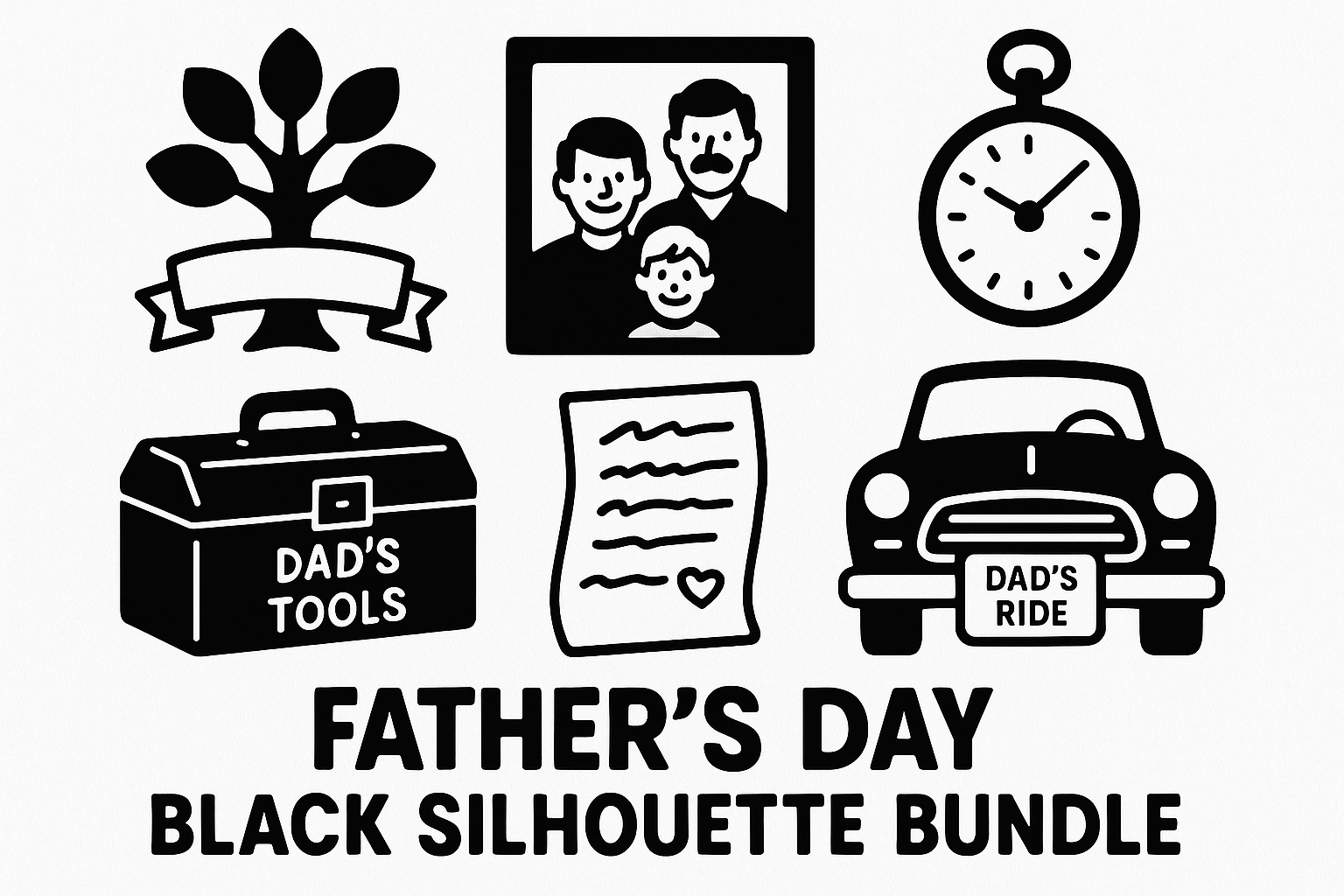 Fathers Day Silhouette Bundle SVG