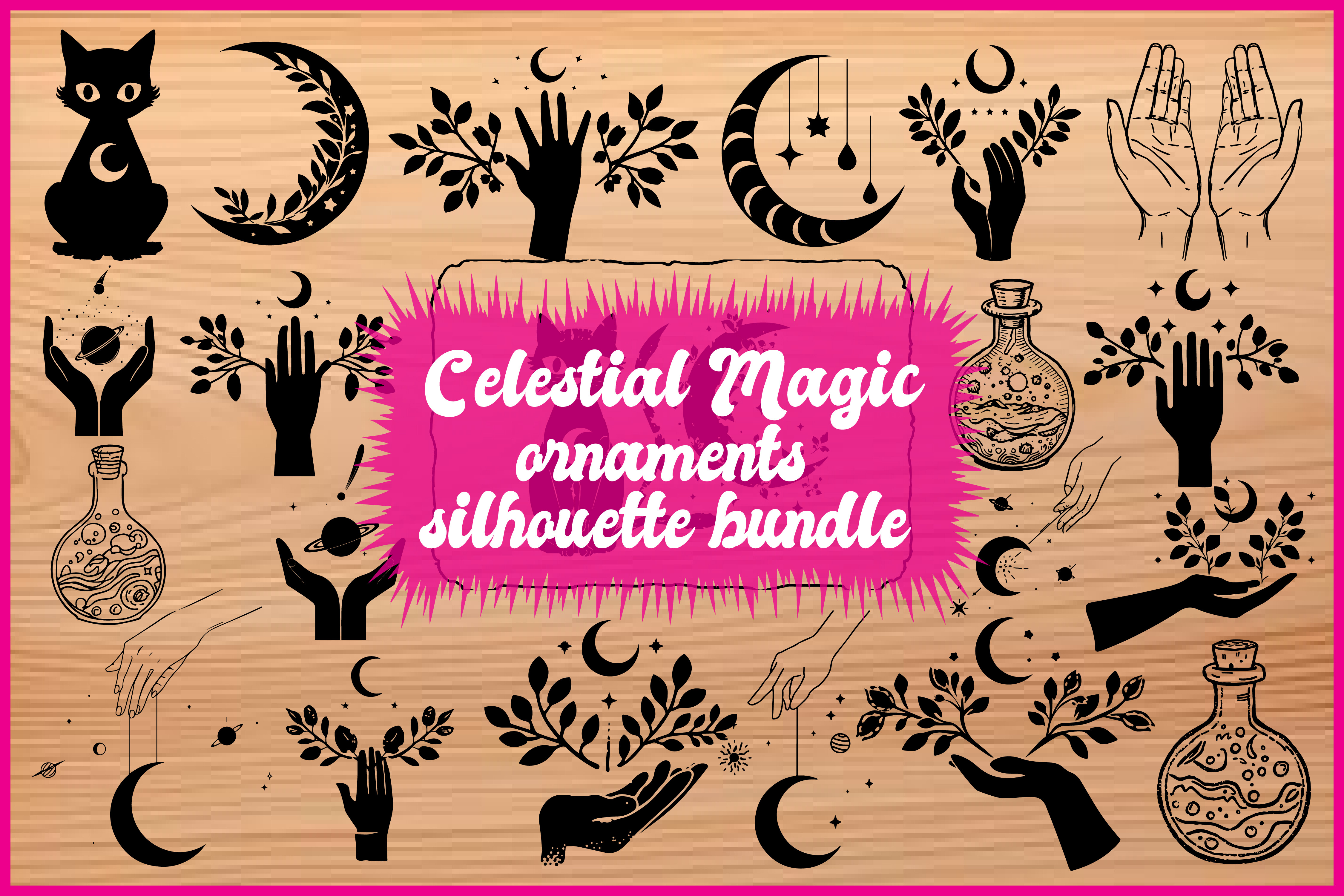 Mystical Moon Cat Clipart