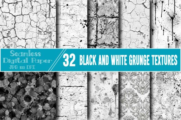 Seamless Black And White Grunge Textures Graphics