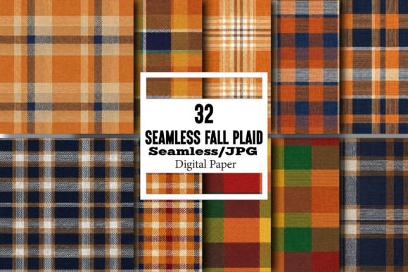 Seamless Fall Plaid Digital Paper