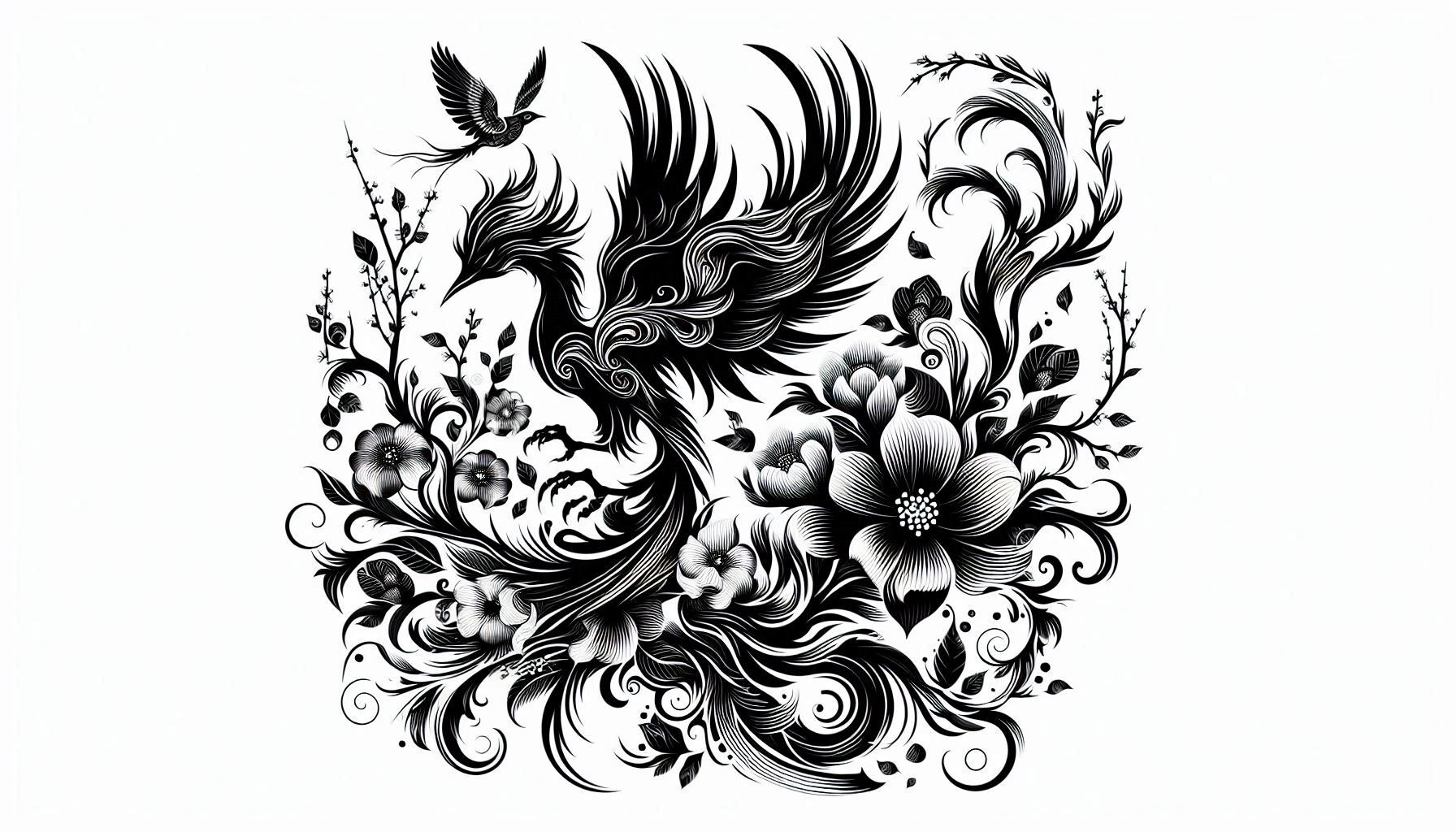 Surreal Phoenix Blossoms Graphic by grifvixcolor · Creative Fabrica