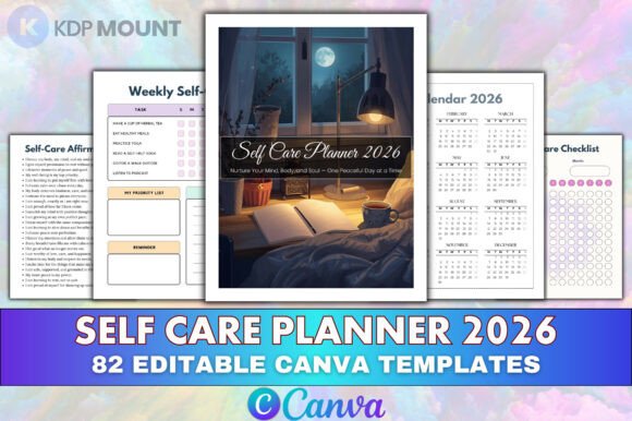 2026 Self Care Planner Canva Editable