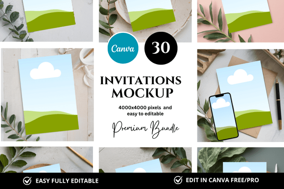 30 Invitation Canva Mockup