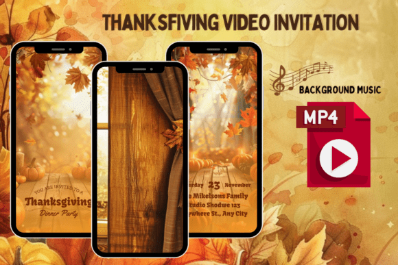 Animated Thanksgiving Dinner Invitation
