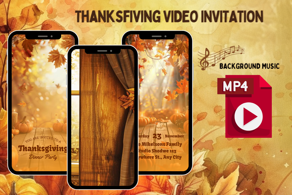 Animated Thanksgiving Dinner Invitation