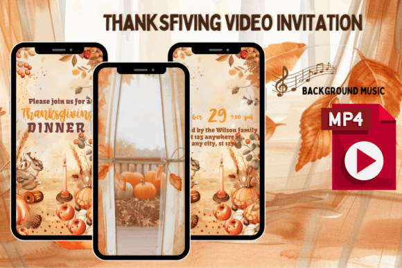 Animated Thanksgiving Dinner Invitation