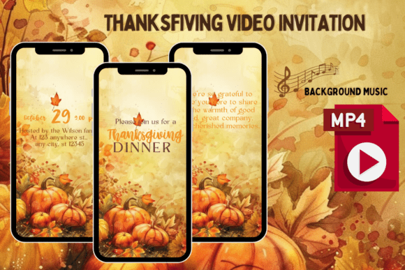 Animated Thanksgiving Dinner Invitation
