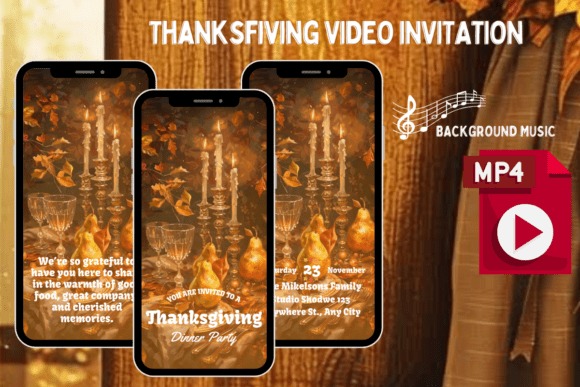 Animated Thanksgiving Dinner Invitation