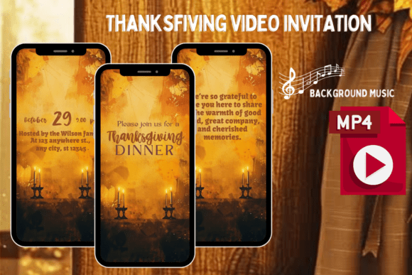 Animated Thanksgiving Dinner Invitation