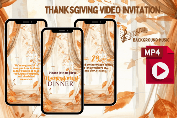 Animated Thanksgiving Dinner Invitation