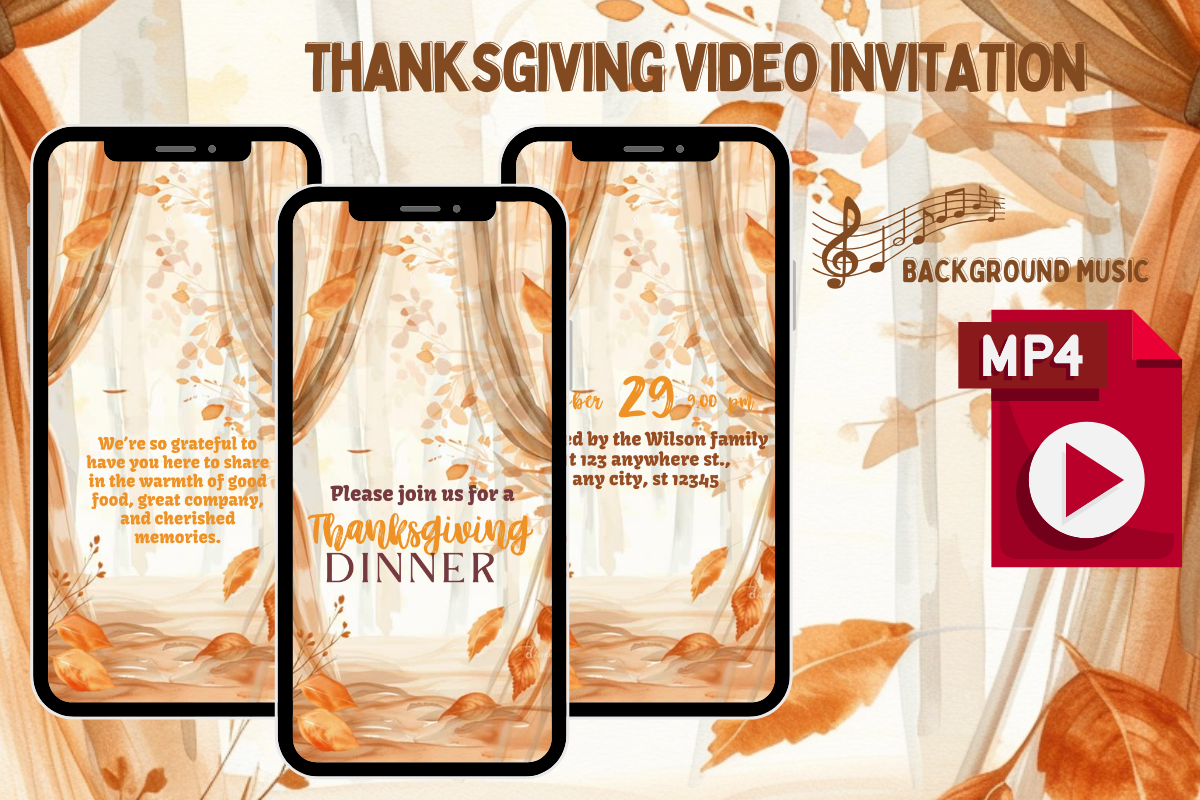 Animated Thanksgiving Dinner Invitation