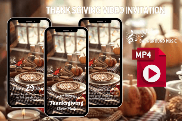 Animated Thanksgiving Dinner Invitation