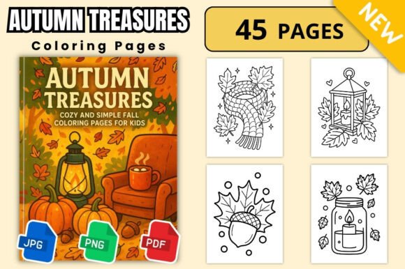 Autumn Treasures Cozy Coloring Book