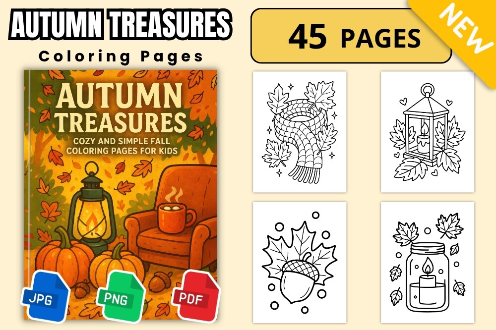 Autumn Treasures Cozy Coloring Book