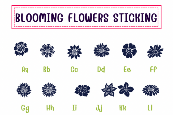 Blooming Flowers Sticking Font - Preview 1