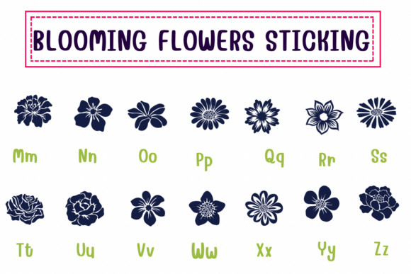 Blooming Flowers Sticking Font - Preview 2