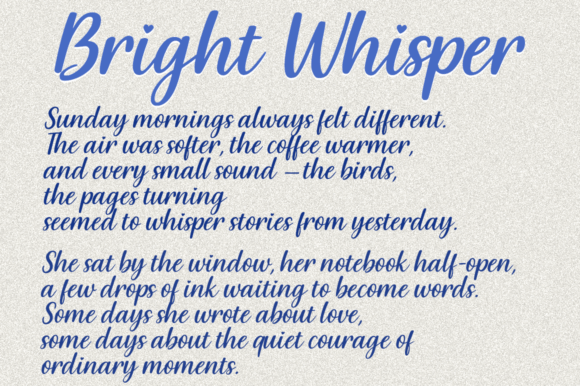 Bright Whisper Duo Font PNG with transparent background - Preview 3