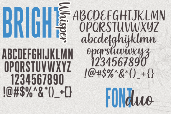 Bright Whisper Duo Font PNG with transparent background - Preview 6