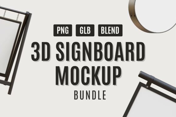 Business Signboard Mockup Bundle Gráfico Objetos 3D Por Letterara Colony