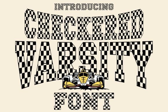 Preview specimen of Checkered Varsity decorative font