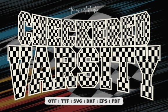 Checkered Varsity Font - Preview 1