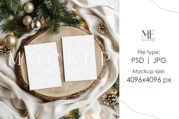 Christmas Invitation Card Mockup Holiday