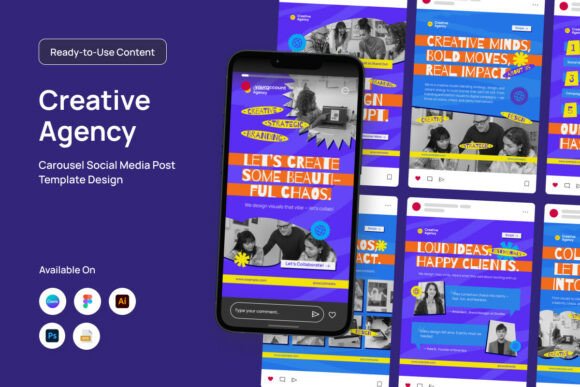 Creative Studio Instagram Carousel Layou Graphics