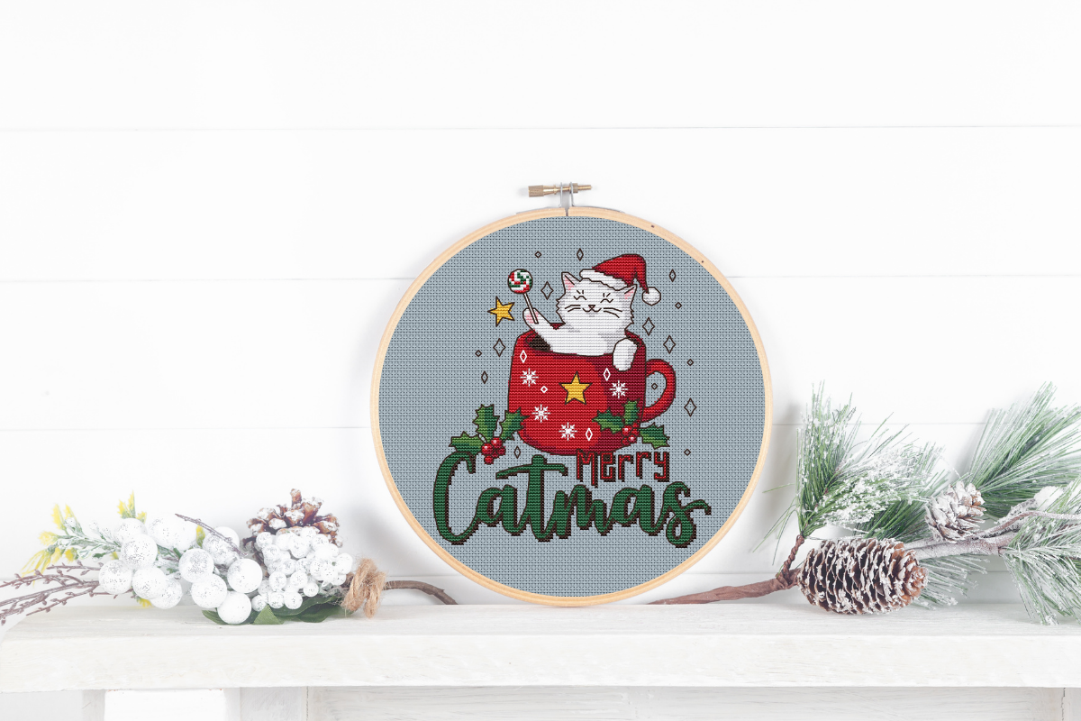 Cross Stitch Pattern Merry Catmas