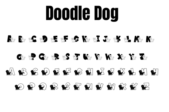 Doodle Dog Font PNG with transparent background - Preview 1