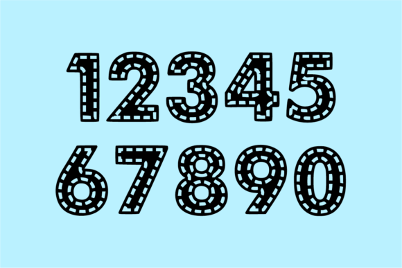 Dotted Lines Font PNG with transparent background - Preview 6