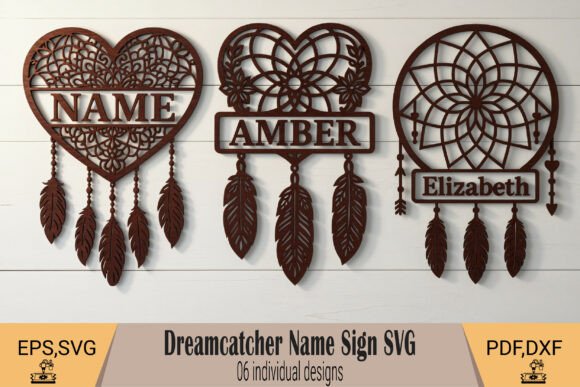 Dreamcatcher Name Sign Svg Laser Cutting