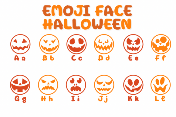 Emoji Face Halloween Font - Preview 1