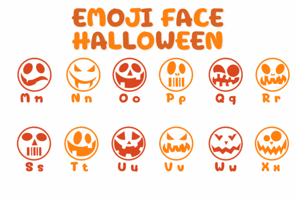 Emoji Face Halloween Font - Preview 2