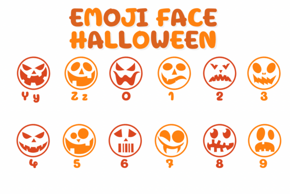 Emoji Face Halloween Font - Preview 3