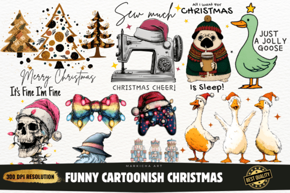Funny Cartoonish Christmas Clipart Png