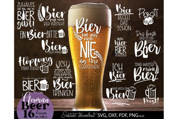 German Plotterdatei Bier Sayings Svg PNG