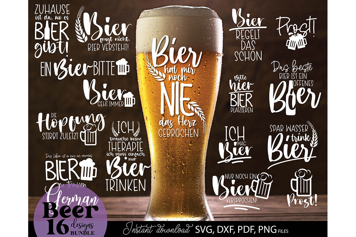 German Plotterdatei Bier Sayings Svg PNG