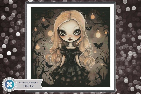 Gothic Girl Cross Stitch Pattern PDF