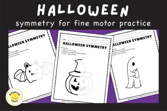 Halloween Symmetry Worksheets Fine Motor