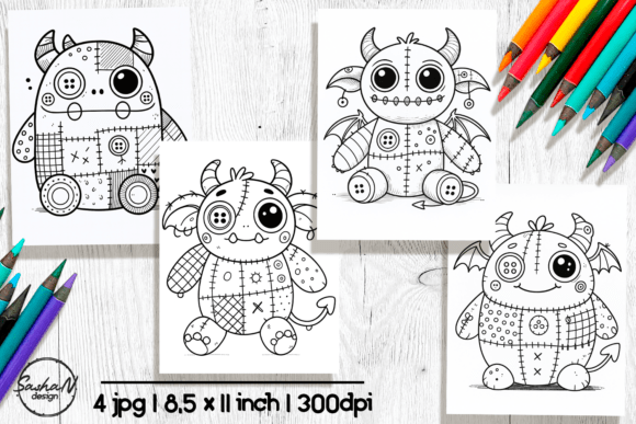Halloween Patchwork Monster Coloring