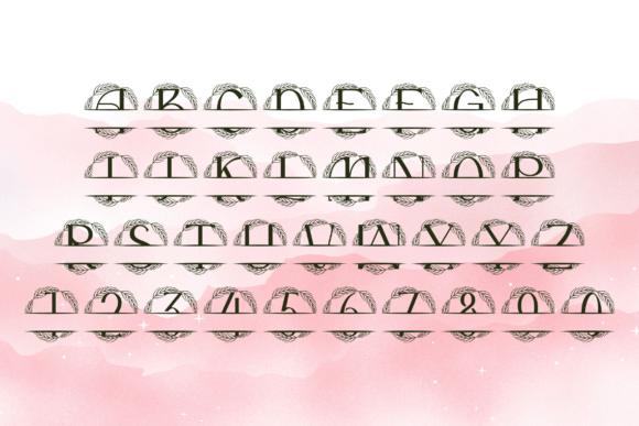 Imperium Split Monogram Font PNG with transparent background - Preview 3
