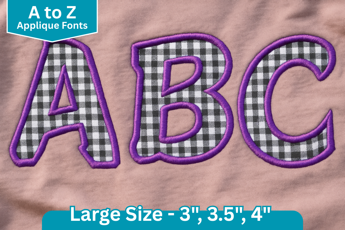 Joyful Curve Applique Embroidery Font